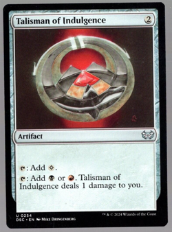 Talisman of Indulgence 0254 Non Foil Uncommon Duskmourn MTG Near Mint - Image 1