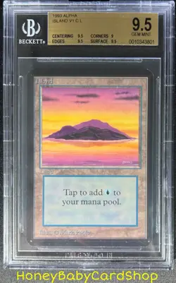 MTG Limited Edition Alpha 1993 Island (A) BGS 9.5 GEM MINT Old School 93/94 - Image 1
