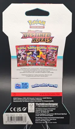 Pokemon Destined Rivals Sleeved Booster Pack Sealed - 10 Cards! ⚔ Random Art - Image 2