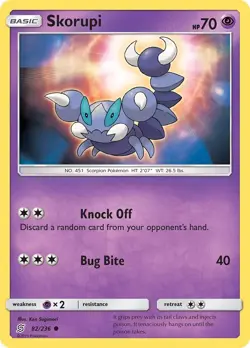 Skorupi 82/236 Sm-Unified Minds Regular NM-Mint Pokemon TCG - Image 1