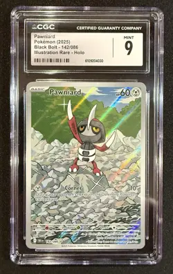 2025 Pokemon SV Black Bolt Pawniard Full Art Illustration Rare #142/086 CGC 9 - Image 1