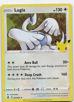 Lugia 022/025 Celebrations Holo Rare Holo MP Pokemon TCG - Image 1