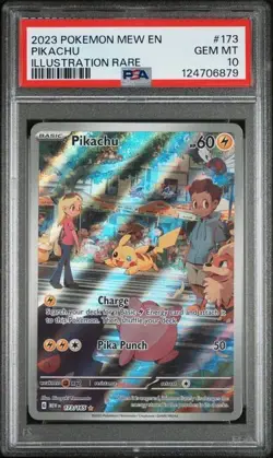 2023 POKEMON MEW EN-151 #173 PIKACHU ILLUSTRATION RARE PSA 10 GEM MINT - Image 1