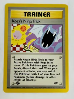 1st Edition Koga's Ninja Trick 115/132 - Gym Challenge - Trainer - Pokemon - NM - Image 1