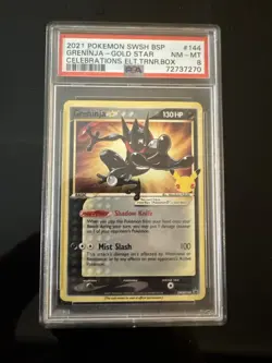 2021 POKEMON SWSH PROMO CELEBRATIONS ETB #144 GRENINJA-GOLD STAR PSA 8 - Image 1