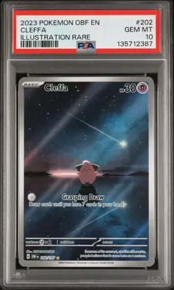 2023 POKEMON OBF EN-OBSIDIAN FLAMES 202 CLEFFA ILLUSTRATION RARE PSA 10 - Image 1