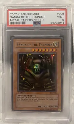 Yu-Gi-Oh! PSA 9 1st Edition Sanga of The Thunder MRD-025 2002 Metal Raiders - Image 1