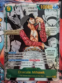 Dracule Mihawk Alt Art Manga Azure Sea's Seven One Piece OP14-119 English - Image 3