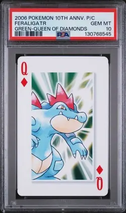 PSA 10 2006 POKEMON CENTER 10TH ANNIVERSARY PLAYING CARDS GREEN DECK FERALIGATR - Image 1