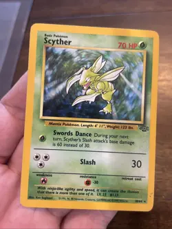 Pokemon Scyther TCG Jungle Set Holo Rare Card 10/64 Vintage Unlimited - Image 1