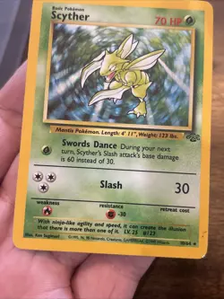 Pokemon Scyther TCG Jungle Set Holo Rare Card 10/64 Vintage Unlimited - Image 3