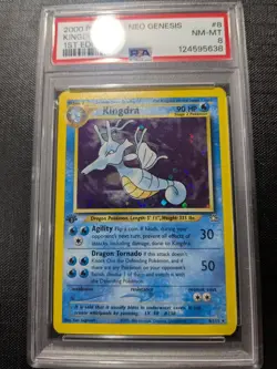 PSA 8 Kingdra Neo Genesis Holo First Edition Pokemon Card 8/111 - Image 1