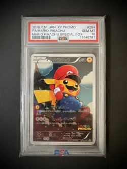 FAN ART! Mario Pikachu 2016 PSA 10 Style Display Card - Image 1