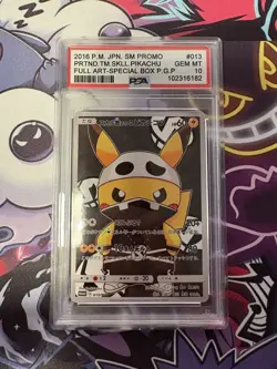 FAN ART! Custom Pikachu Team Skull Poncho Display Card - PSA Style Collector - Image 1