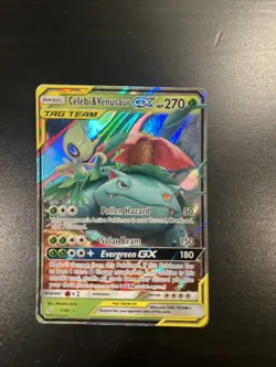 Celebi & Venusaur GX Tag Team SM Pokemon Card Near Mint - Image 1