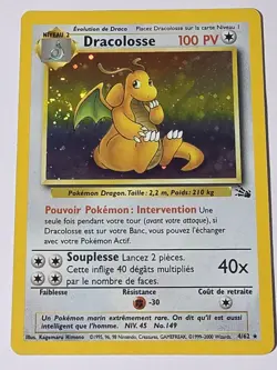 Dracolosse (Dragonite) French Fossil Holo Unlimited Pokemon Card 4/62 LP - Image 1