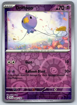 Drifloon - Reverse Holo - Scarlet Violet Base Set Pokemon TCG Card NM - Image 1