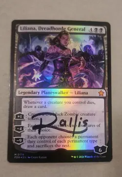 MTG Magic Liliana, Dreadhorde General Signed Foil Artist Proof X1 FDN Rallis - Image 1