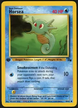 1999 Pokemon TCG Horsea #49/62 1st Edition Fossil Set WOTC - Image 1