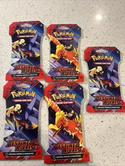 Pokemon TCG Scarlet And Violet Destined rivals Booster Packs (5) - Image 1
