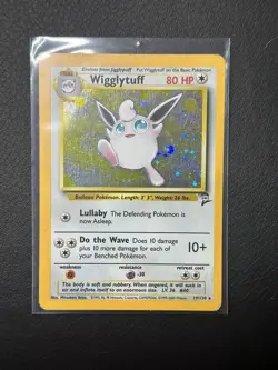 Pokemon TCG Wigglytuff 19/130 Base Set 2 Unlimited Holo Rare HP - Image 2