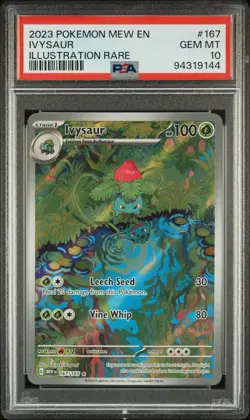 Ivysaur Illustration Rare Pokemon Mew 151 167/165 PSA 10 - Image 1