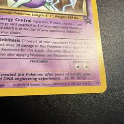 Pokemon TCG Mewtwo Black Star Promo #12 Vintage LP - Image 4
