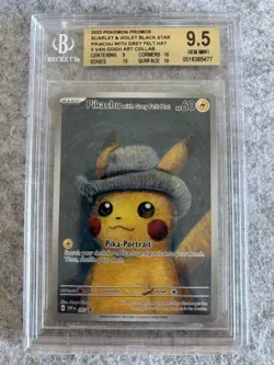 Pokemon Pikachu with Grey Felt Hat Van Gogh Promo BGS 9.5 GEM MINT 3x10 Subgrade - Image 1