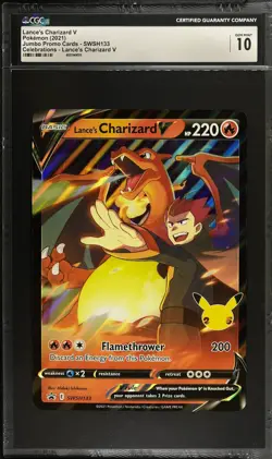 CGC 10 GEM MINT Lance's Charizard V SWSH133 JUMBO Pokemon Celebrations psa - Image 1