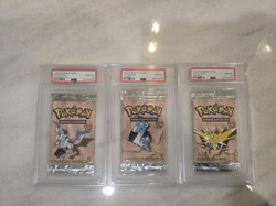 Pokemon Fossil 1st Edition Set of 3 Artwork Packs All PSA 10 GEM MINTNot weighed - Image 1
