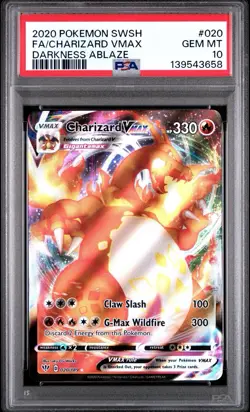 2020 POKEMON SWORD & SHIELD DARKNESS ABLAZE #020 FULL ART/CHARIZARD VMAX PSA 10 - Image 1
