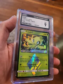 CGC 9 MINT 2018 POKEMON Sun & Moon Lost Thunder Celebi Holo Prism Star 19/214 - Image 1