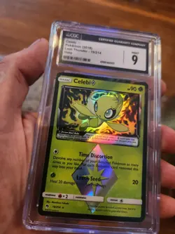 CGC 9 MINT 2018 POKEMON Sun & Moon Lost Thunder Celebi Holo Prism Star 19/214 - Image 2
