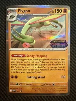 Pokemon TCG Flygon (PRERELEASE) MEP 016 Phantasmal Flames Stamped Promo Holo NM - Image 1