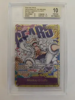 One Piece TCG Monkey D. Luffy OP05-119 BGS 10 Gear 5 Alt Art sec EN No PSA - Image 1