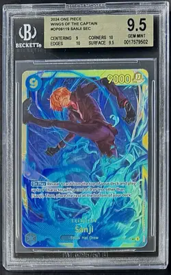 BGS 9.5 One Piece OP06-119 SEC Sanji - English - Wings of the Captain - Graded - Image 1