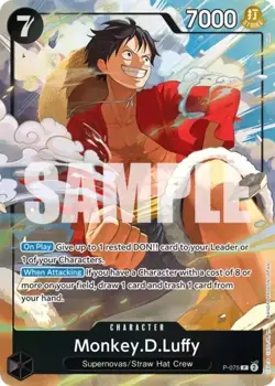 CARD ONE PIECE TCG - Luffy P-075 Promo NEAR MINT English SEALED PRODUCT Vol.3 - Image 1