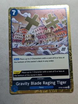Gravity Blade Raging Tiger OP06-058 R Wings of the Captain One Piece TCG Card - Image 1
