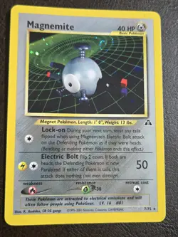 Magnemite 7/75 Neo Discovery Holo Pokemon Card Vintage - Image 2
