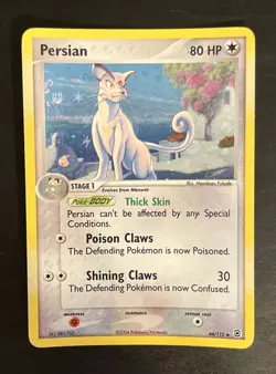 Persian 44/112 FireRed & LeafGreen Pokemon Card Reverse Holo Foil - Image 1