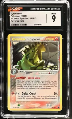 CGC 9 MINT Tyranitar EX Delta Species 16/113 Reverse Holo STAMPED Pokemon Card - Image 1