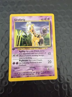 Girafarig 1st Edition 58/111 Neo Genesis Pokemon TCG Card NM - Image 1