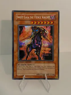 Swift Gaia the Fierce Knight CT1-EN004 Secret Rare 2004 Tin Yugioh Card MP - Image 1