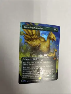 Traveling Chocobo Borderless Chocobo Track Foil Card #0568 MTG LP - Image 1