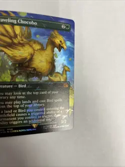 Traveling Chocobo Borderless Chocobo Track Foil Card #0568 MTG LP - Image 2