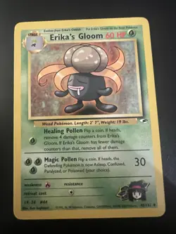 Erika’s Gloom 45/132 Gym Heroes Unlimited 2000 Pokemon Card Uncommon NM - Image 1