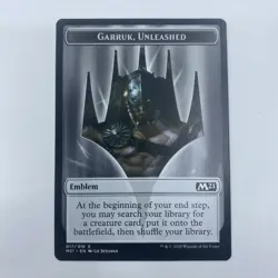 MTG Garruk Unleashed Emblem Token M21 LP Core Set 2021 Planeswalker EDH - Image 1