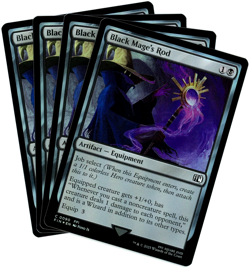 x4 Black Mage's Rod (Foil) - 0090 - Final Fantasy - MTG - NM/M - Image 1