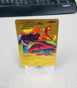 Venusaur, Charizard & Blastoise VMAX Tag Team Gold Foil Pokemon Card - Image 1