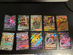 Pokemon Lot, 10 Ex V Shiny Full Art Holo Ultra Rare Mixed Languages - I Combine! - Image 1